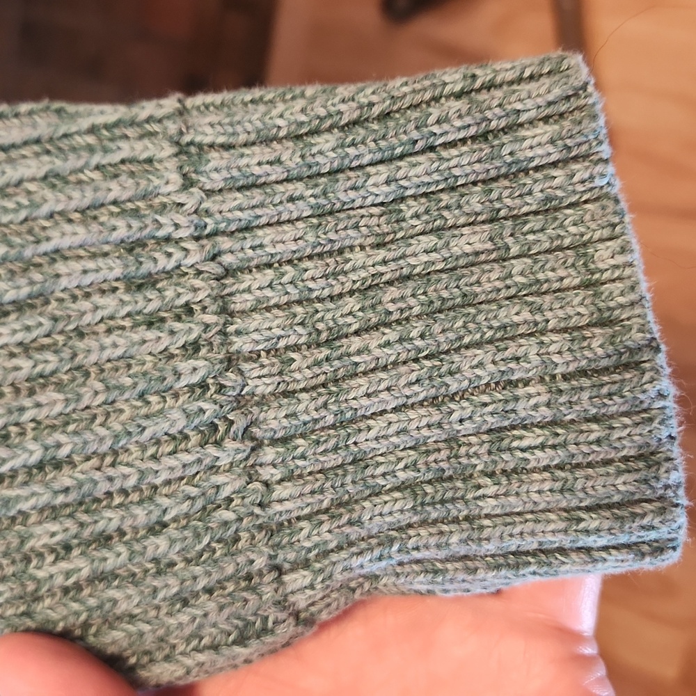 Old Navy Men's Teal Crewneck Rollneck Green Ribbed Sweater Size L 100% Cotton - Picture 3 of 13